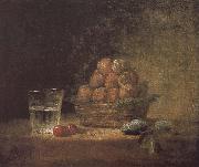 Jean Baptiste Simeon Chardin Lee s basket with two glass cups cherry stone Spain oil painting artist